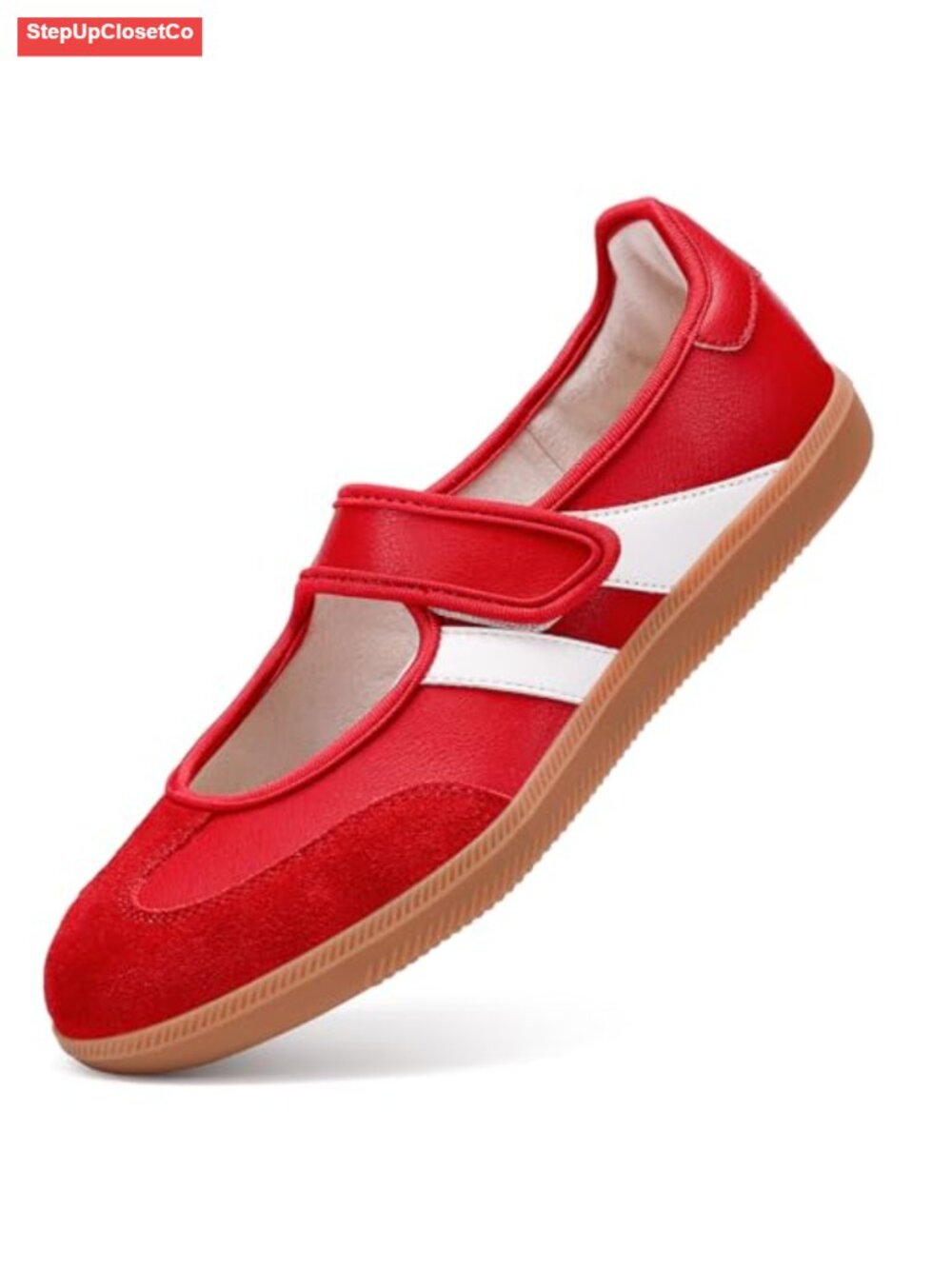 Women's Retro Mary Jane Sneakers Non Slip Comfort Walking Flats, Suede & Leather